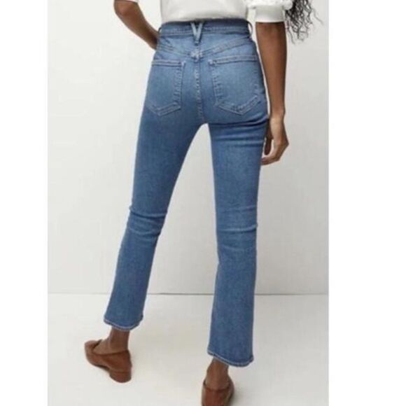 🌸 VERONICA BEARD Carly Kick Flare High Rise Light Blue Jeans Size Small - Picture 2 of 8